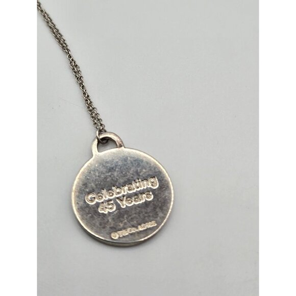 Tiffany & Co sterling signed 45 year clinique necklace 18" chain 1" pendant - Picture 8 of 9